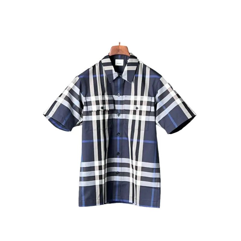 Burberry Burberry Short Sleeve Blue Checkered Shirt Size US XS / EU 42 / 0 - 1 Thumbnail