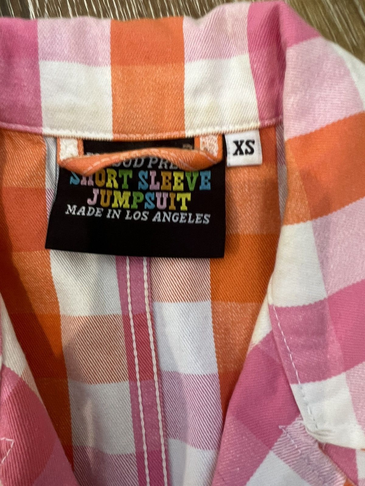 Big Bud Press Big Bud Press Short Sleeve Jump Suit Plaid Pattern Size 25" / US 0 / IT 36 - 3 Thumbnail