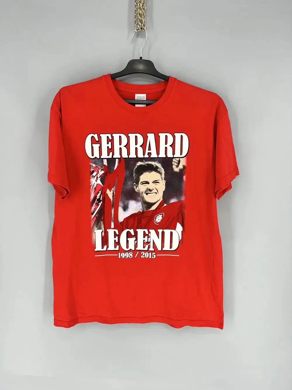 Vintage 00s Steven Gerrard Liverpool Shirt Vintage Football Jersey Size US L / EU 52-54 / 3 - 1 Thumbnail