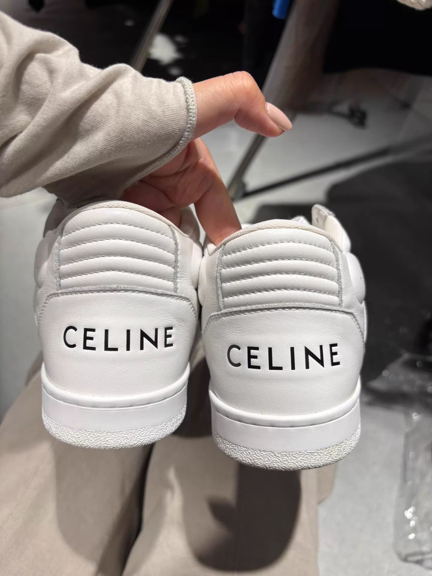 Celine Celine Top White Leather Casual Shoes 99 New 38 Size US 7.5 / IT 37.5 - 3 Thumbnail