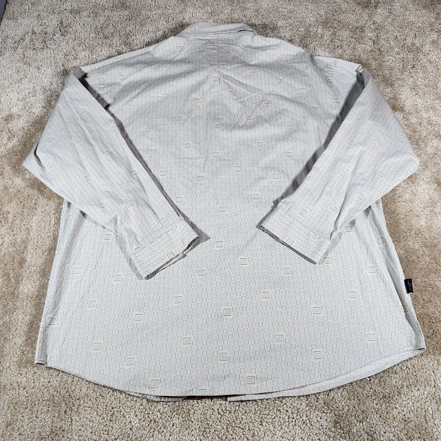 Sean John Sean John Shirt Mens 2XL Beige Geometric Long Sleeve Button Cotton Classic 90s Size US XXL / EU 58 / 5 - 4 Thumbnail