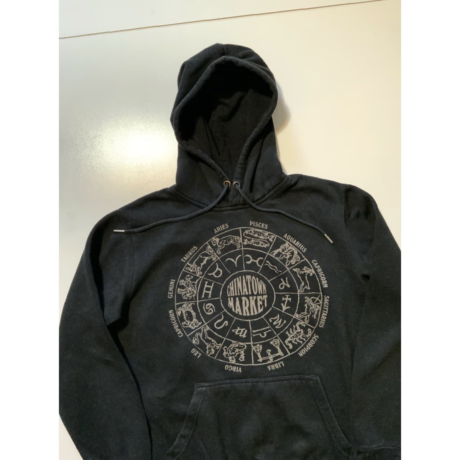 Vintage Chinatown Market Hoodie Zodiac Sign Black Double Side Graphic Pullover Fleece SM Mens S Pullover Hoodie Graphic Zodiac Black Double Side Mens S Size US S / EU 44-46 / 1 - 3 Thumbnail