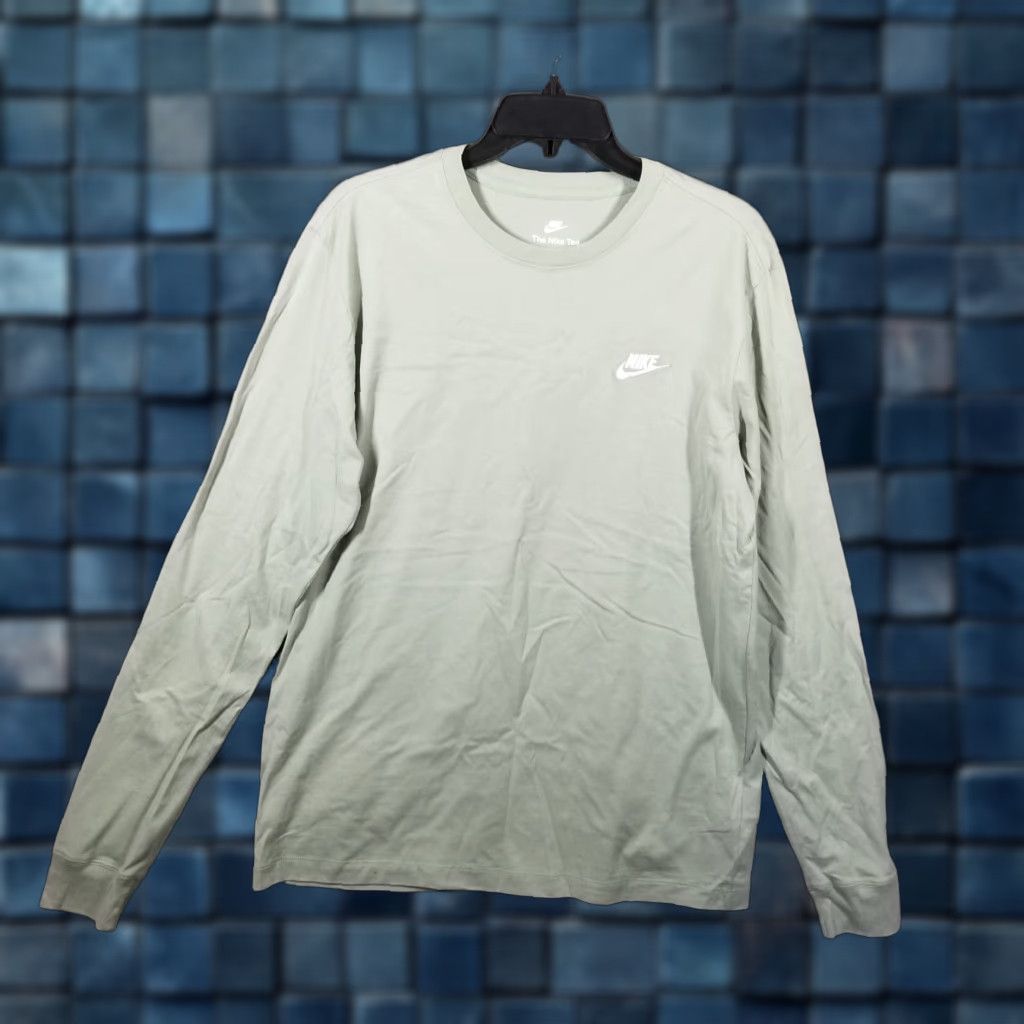 Nike Nike Men Sportswear T-Shirt Long Sleeve Crew Neck Green Medium All Seasons 활량 Size US M / EU 48-50 / 2 - 1 Thumbnail