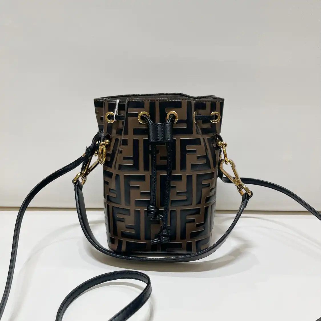 Fendi FENDI Mon Tresor mini brown cowhide leather doubleF monogram crossbody bag Size ONE SIZE - 1 Thumbnail
