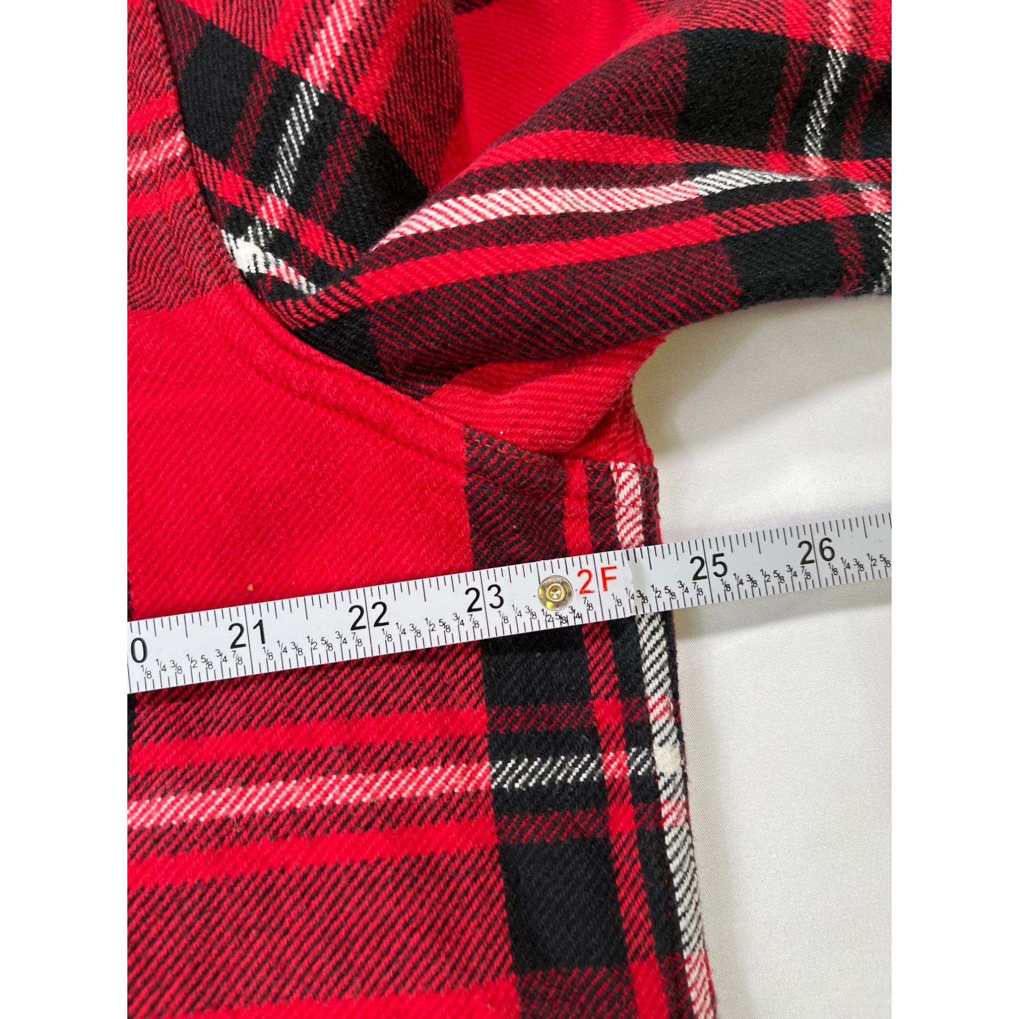 Express Express SKU 7653 Mens Red and Black Plaid Flannel Button Up Size US XL / EU 56 / 4 - 4 Thumbnail