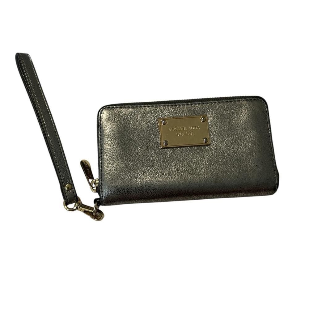 Designer Michael Kors Metallic Zip-Around Wallet Size ONE SIZE - 1 Thumbnail