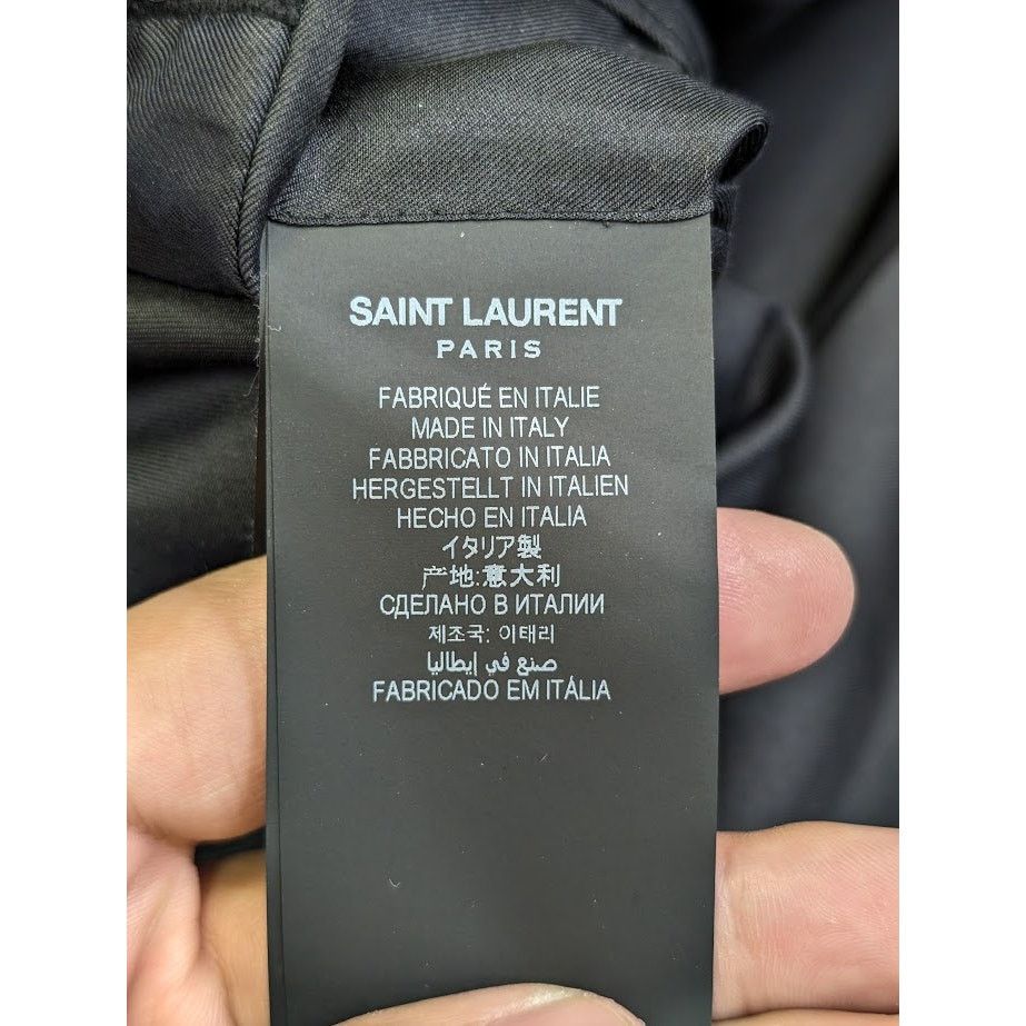 Saint Laurent Paris o1rshd1 Tweed Rayure Long Coat in Noir Brilliant Size US M / EU 48-50 / 2 - 19 Thumbnail