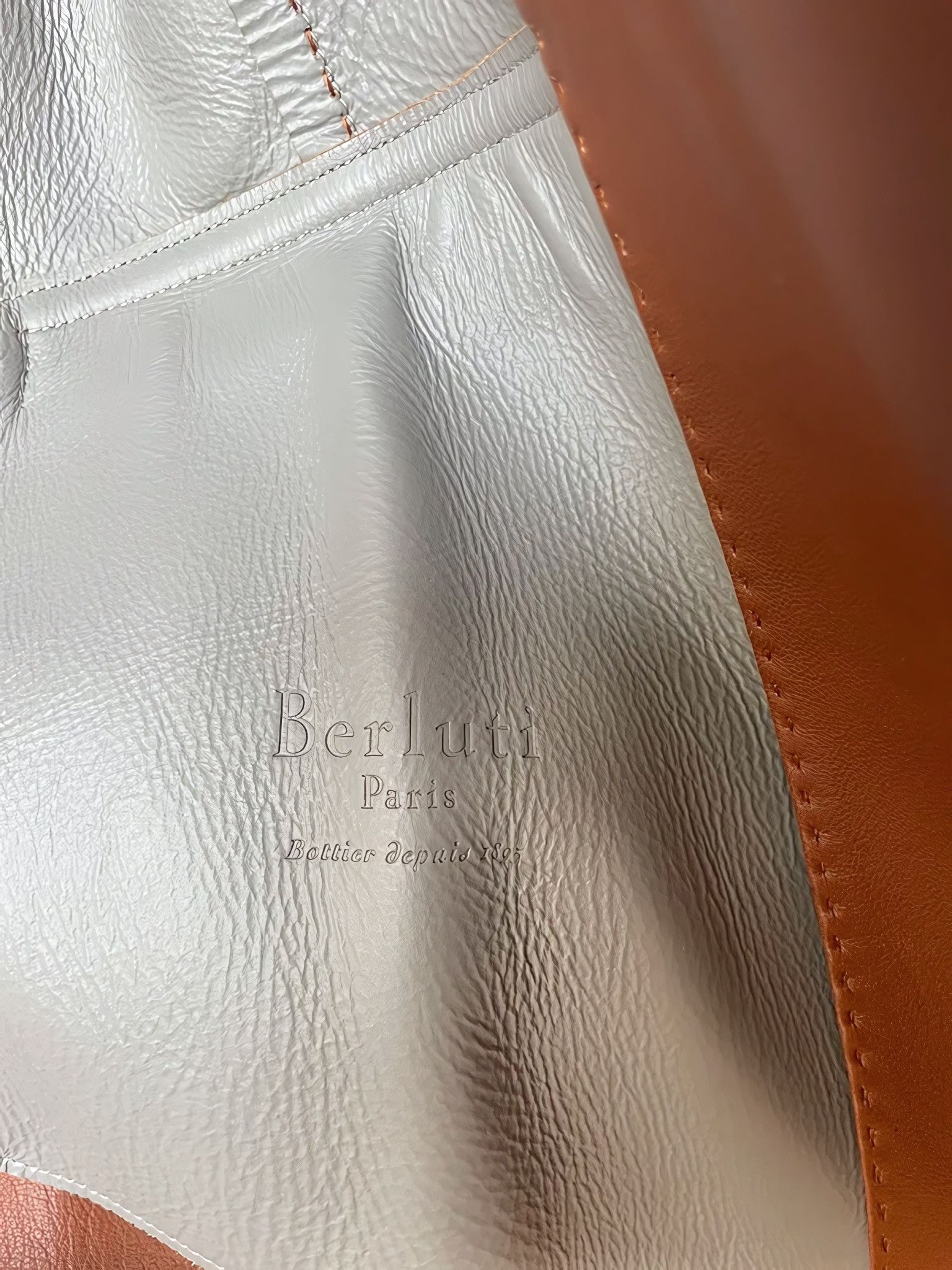 Berluti COGNAC LAMBSKIN LEATHER JACKET BY HAIDER ACKERMANN Size US M / EU 48-50 / 2 - 10 Thumbnail
