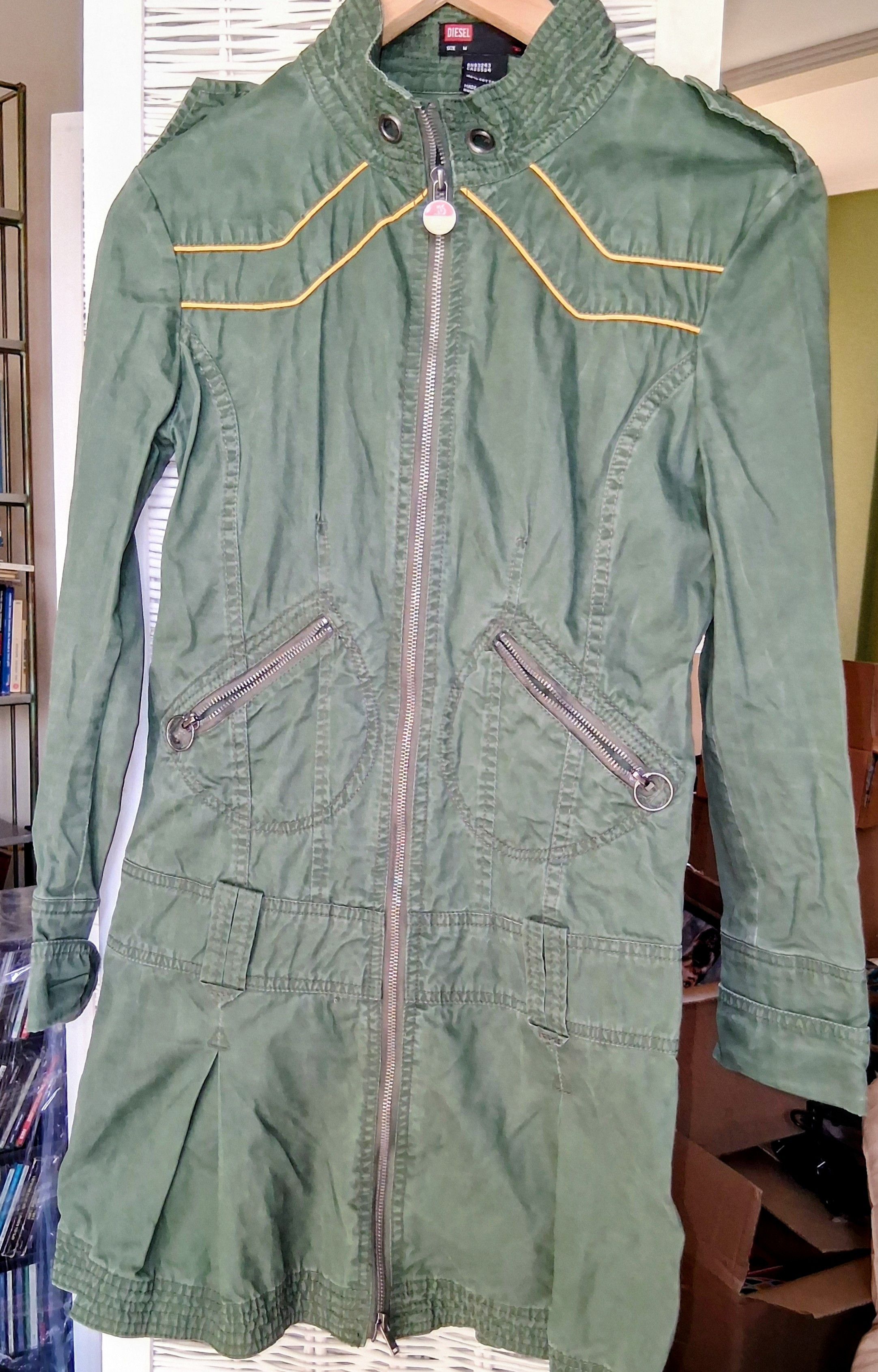 Diesel RARE Vintage DIESEL Y2K Military Utility Zip Jacket Dress Size M / US 6-8 / IT 42-44 - 2 Thumbnail