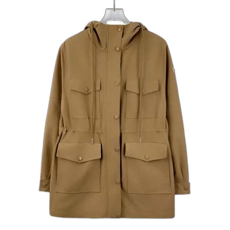 Moncler Brown Hooded Drawstring Jacket with Pockets-yf Size US S / EU 44-46 / 1 - 1 Thumbnail