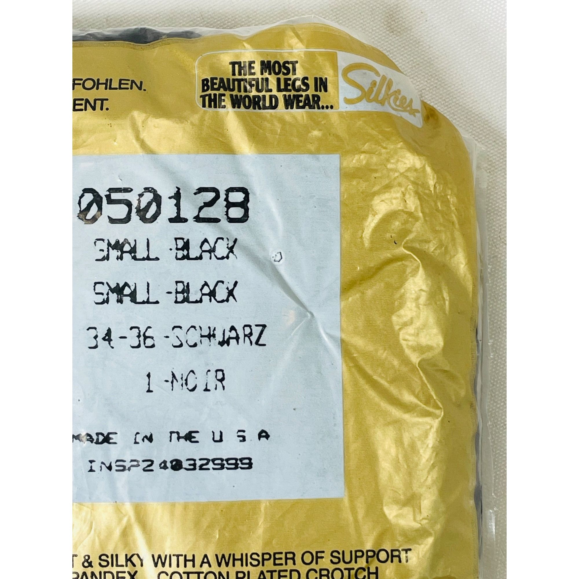 Vintage Silkies Opaque Black Pantyhose Small Nylon Blend Soft Silky Size ONE SIZE - 6 Thumbnail