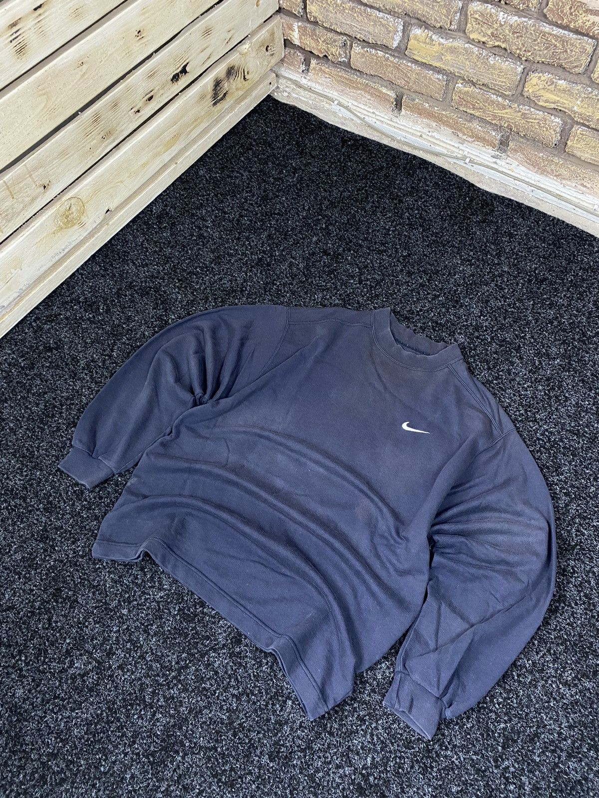 Vintage 🚨90s Faded Nike sweatshirt black/red tab rare Size US XL / EU 56 / 4 - 1 Thumbnail