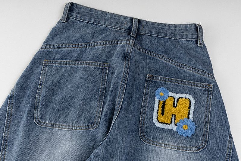 Jean American Vintage Floral-Embroidered Washed Denim Jeans Size US 32 / EU 48 - 4 Thumbnail