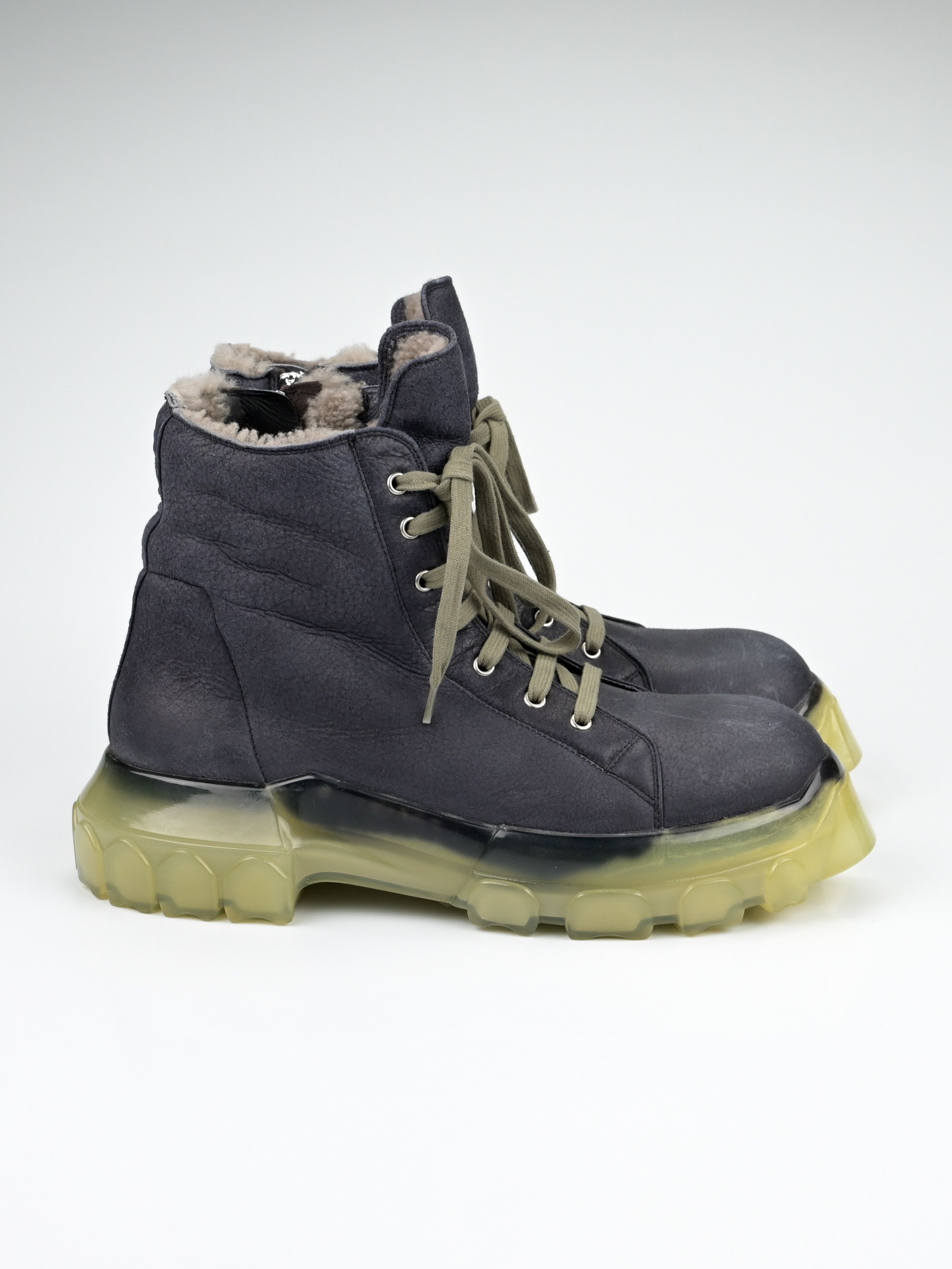 Rick Owens Shearling Mega Bozo Tractor Boots Size US 11 / EU 44 - 3 Thumbnail