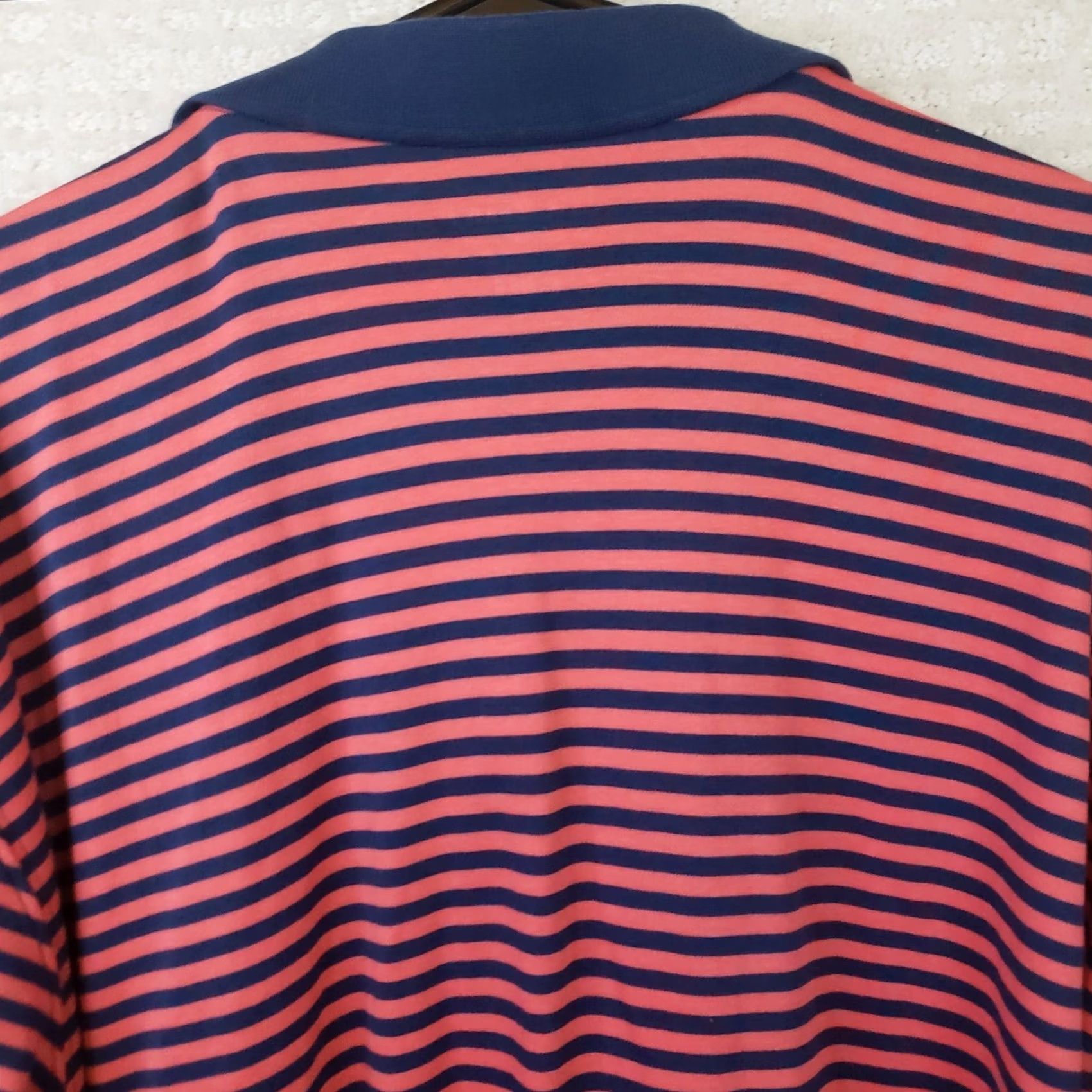Vintage LL Bean Polo Shirt Men XL Regular Orange Navy Striped Short Sleeve Casual Polo Size US L / EU 52-54 / 3 - 7 Thumbnail