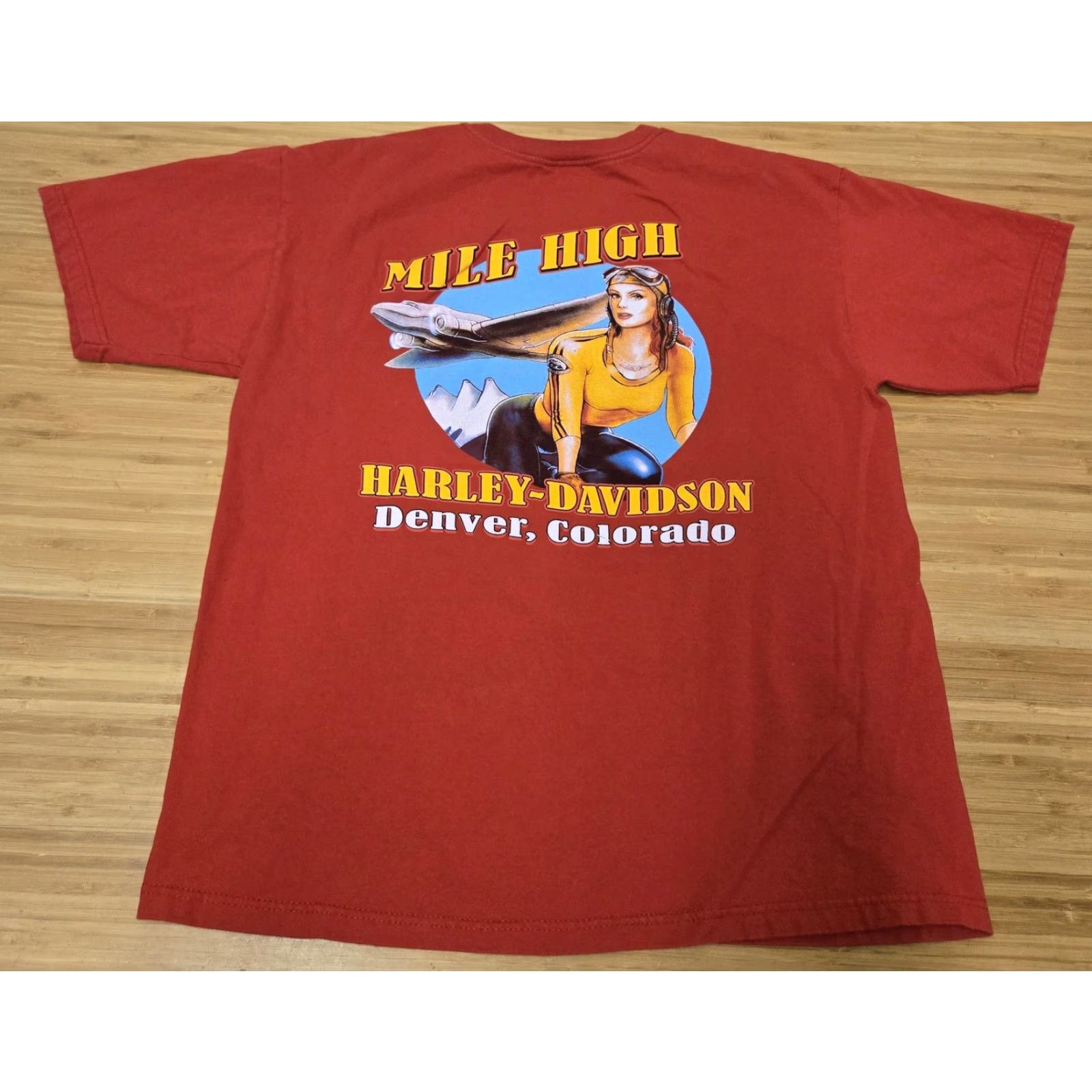 Harley Davidson Harley-Davidson Shirt Mens Large Mile High Denver Colorado Biker Motorcycle Tee Size US M / EU 48-50 / 2 - 6 Thumbnail