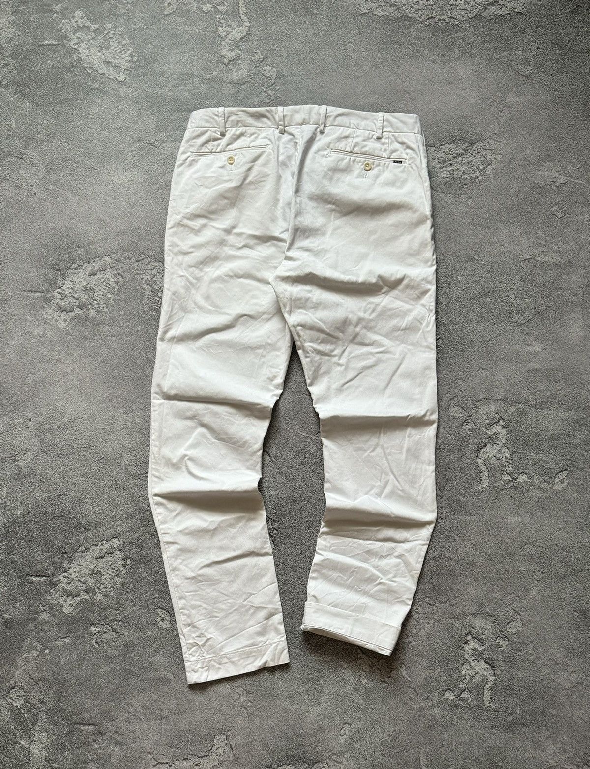 Polo Ralph Lauren × Vintage Polo Ralph Lauren 32/32 white chino pant trouser Jean stretc Size US 32 / EU 48 - 2 Thumbnail