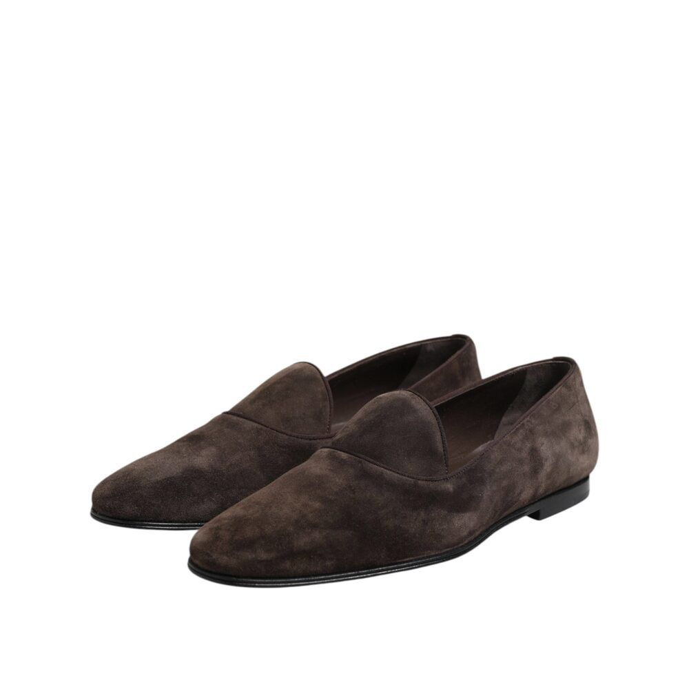 Dolce & Gabbana Dolce & Gabbana Brown Velvet Leather Slip On Loafers Shoes Size US 7 / EU 40 - 4 Thumbnail