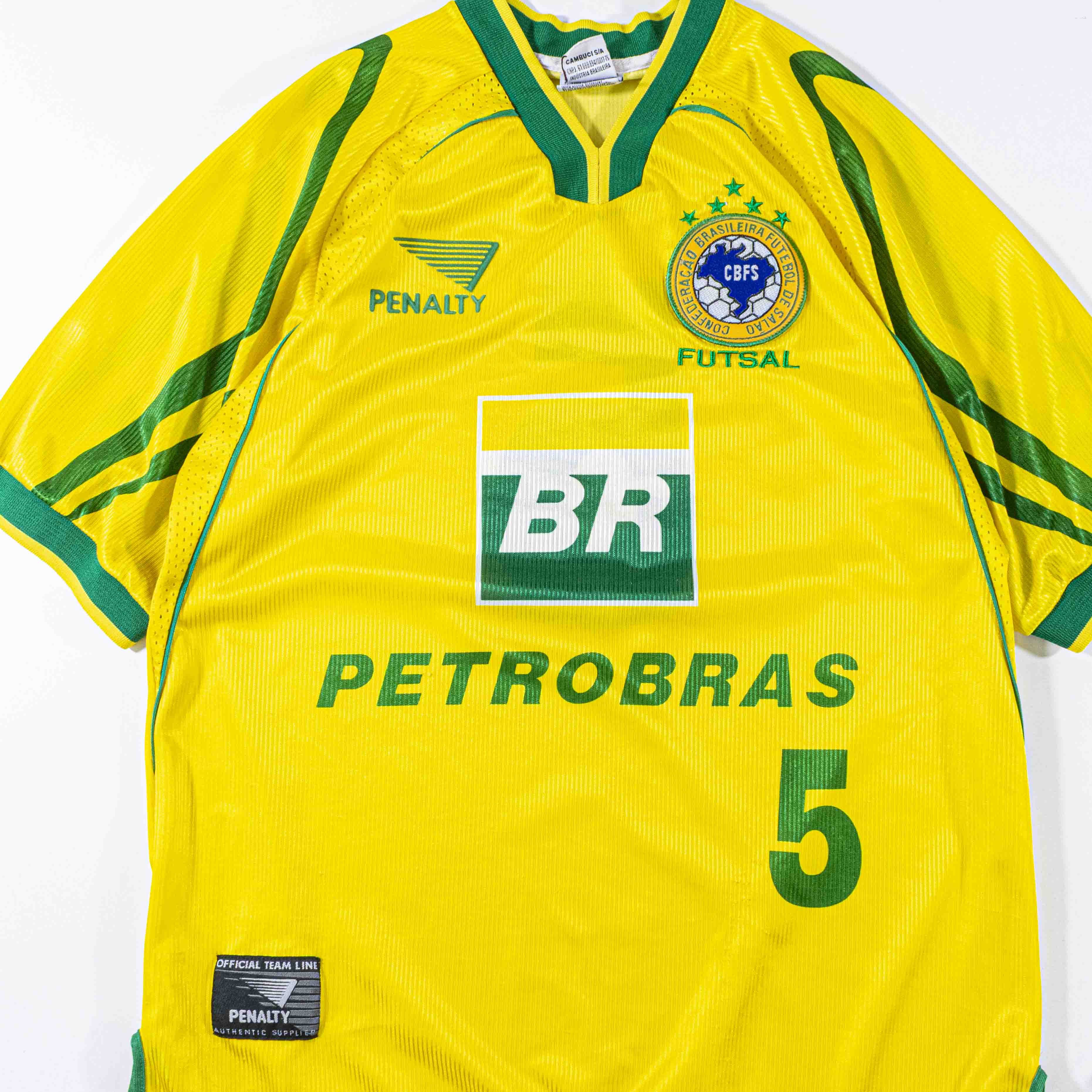 Penalty Vintage 2000 Brazil Futsal Jersey Penalty CBFS Soccer Rare Size US L / EU 52-54 / 3 - 4 Thumbnail