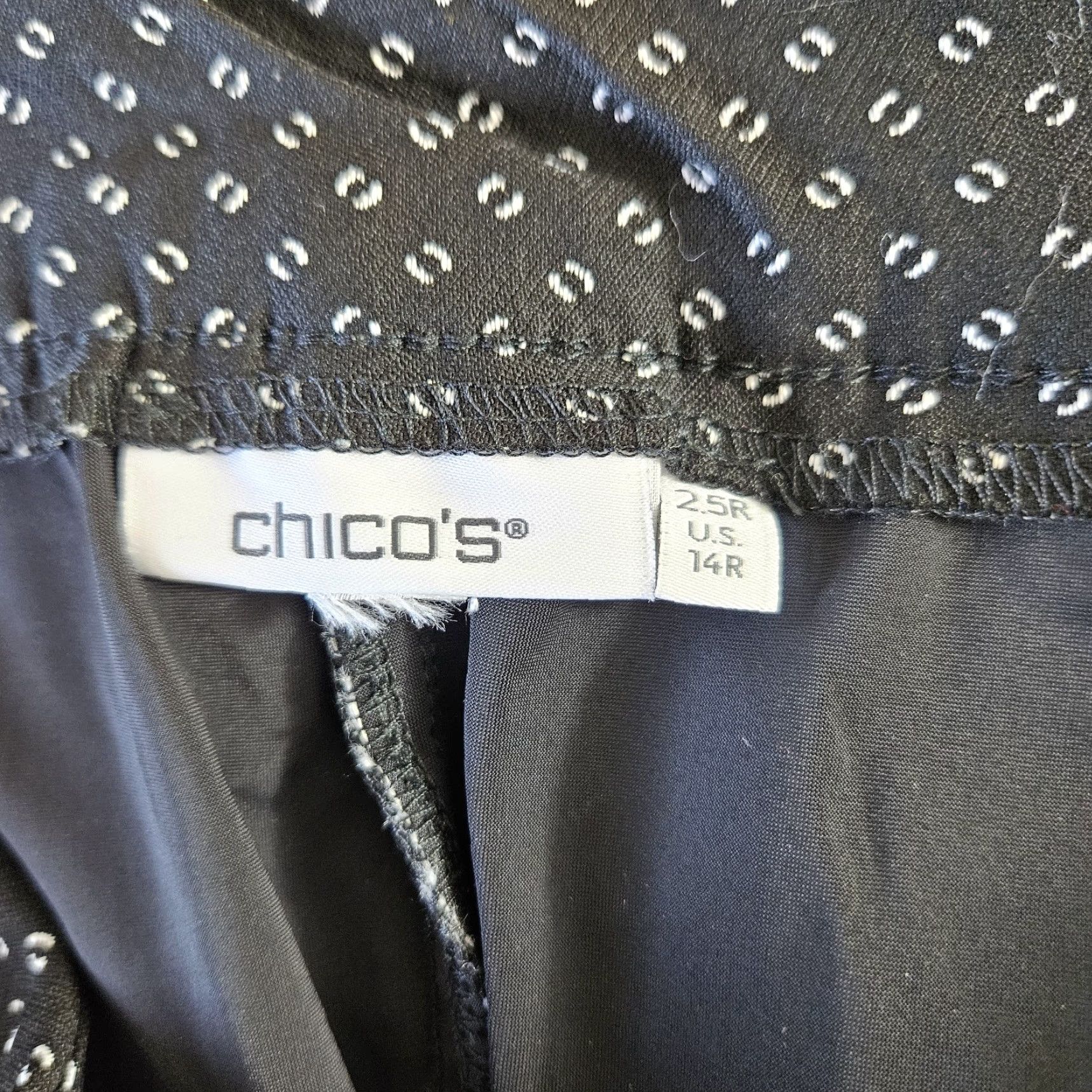 Vintage Chico's Womens Pants 14 Dress Pants High Rise Black Rayon Blend Pull On 30 Inseam Womens Size 36" / US 14 / IT 50 - 7 Thumbnail