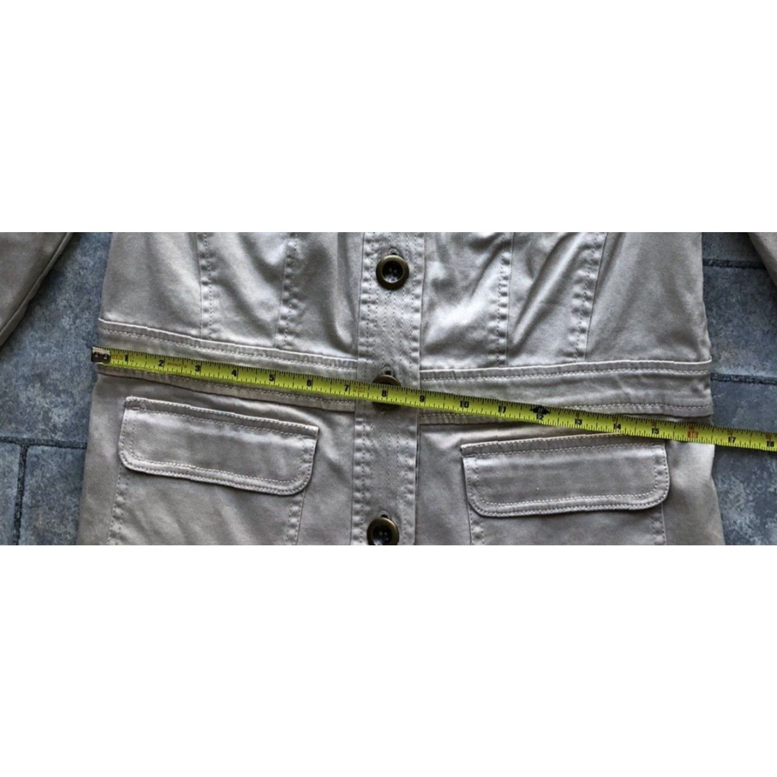 Charter Club NWT Charter Club Womens Jacket S Sand Beige Button Up Cotton Spandex Pockets Size S / US 4 / IT 40 - 4 Thumbnail