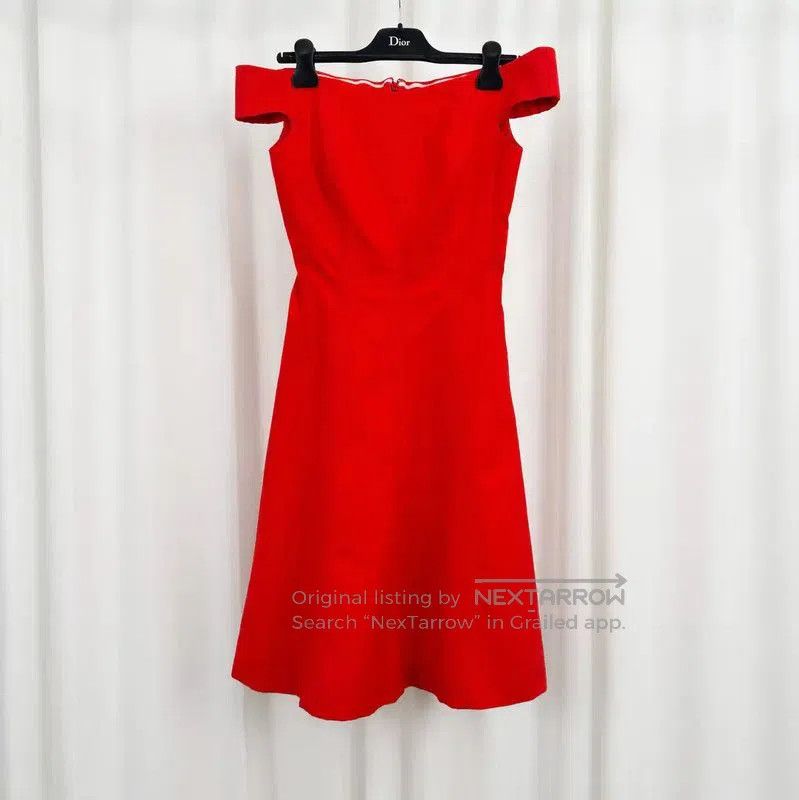 Dior Dior Red Cotton Blend Midi Summer Dress . Size S / US 4 / IT 40 - 1 Thumbnail