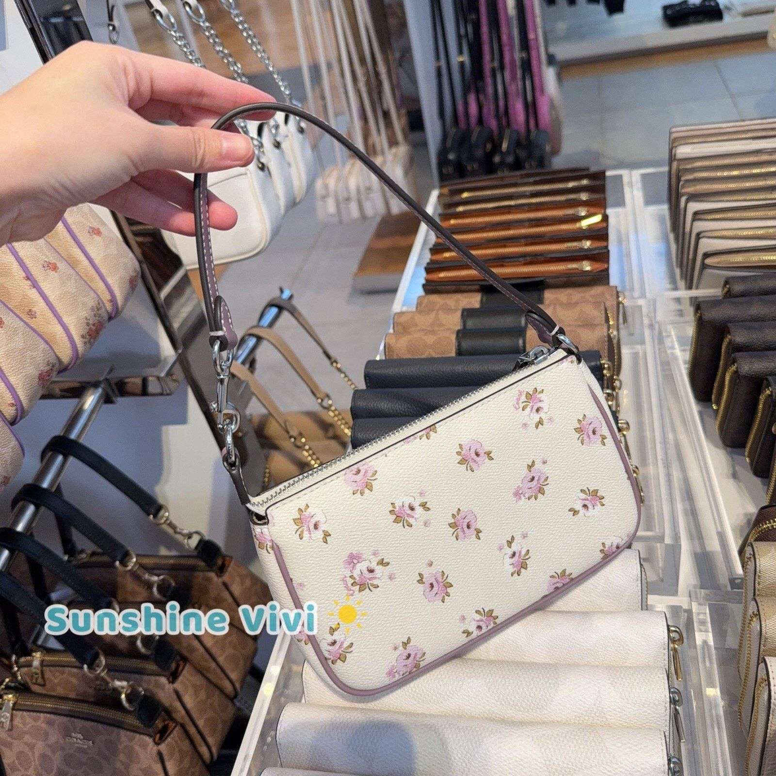 Coach NWT COACH Nolita 19 Floral Wristlet CAL24 Silver/Chalk Size ONE SIZE - 3 Thumbnail