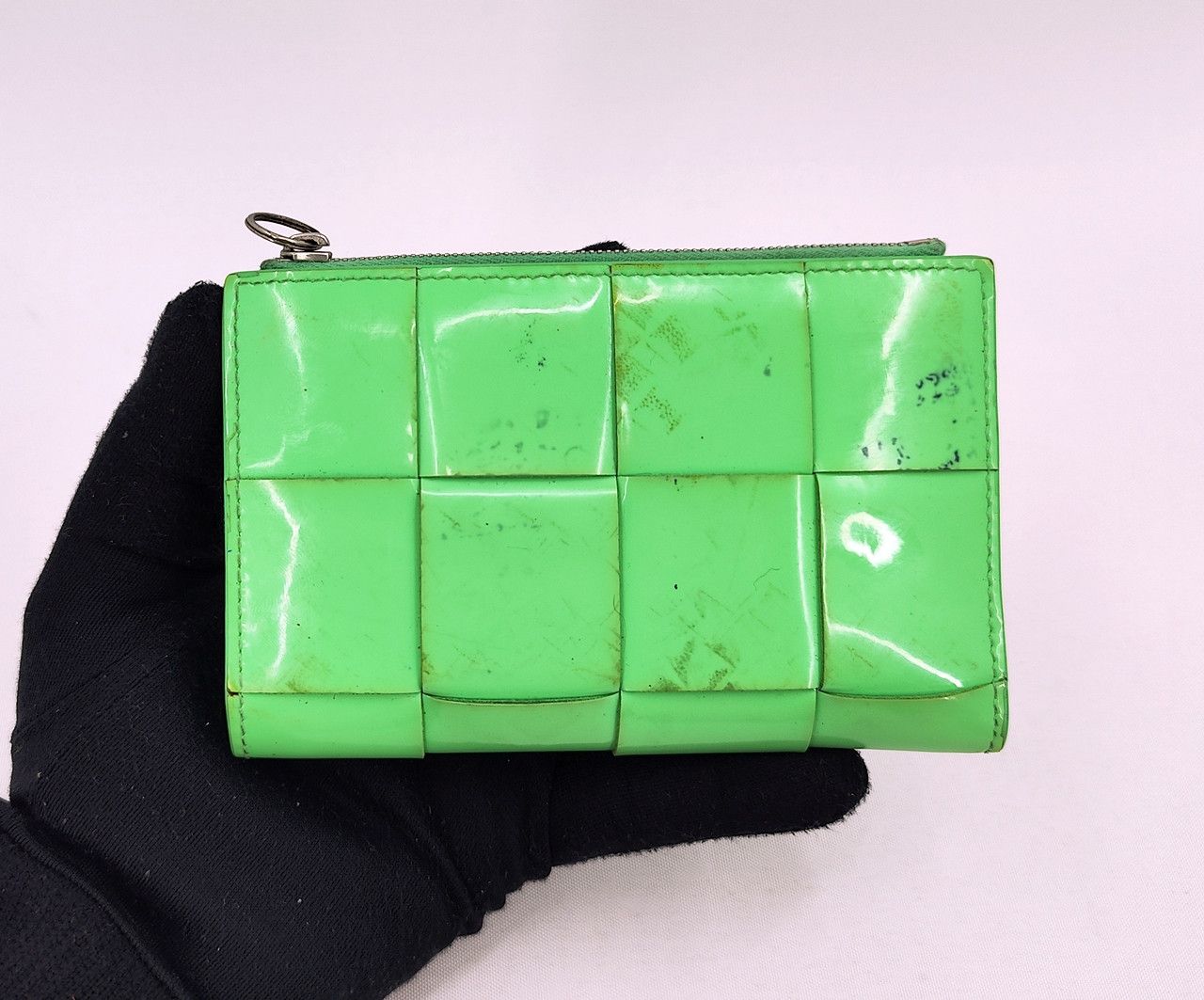 Bottega Veneta original BOTTEGA VENETA green cassette enamel leather wallet Size ONE SIZE - 3 Thumbnail