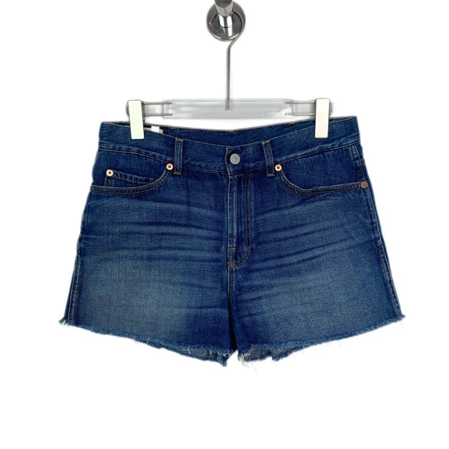 Gucci Gucci Leather Patch Logo Denim Shorts, Blue Size 27" / US 4 / IT 40 - 1 Thumbnail