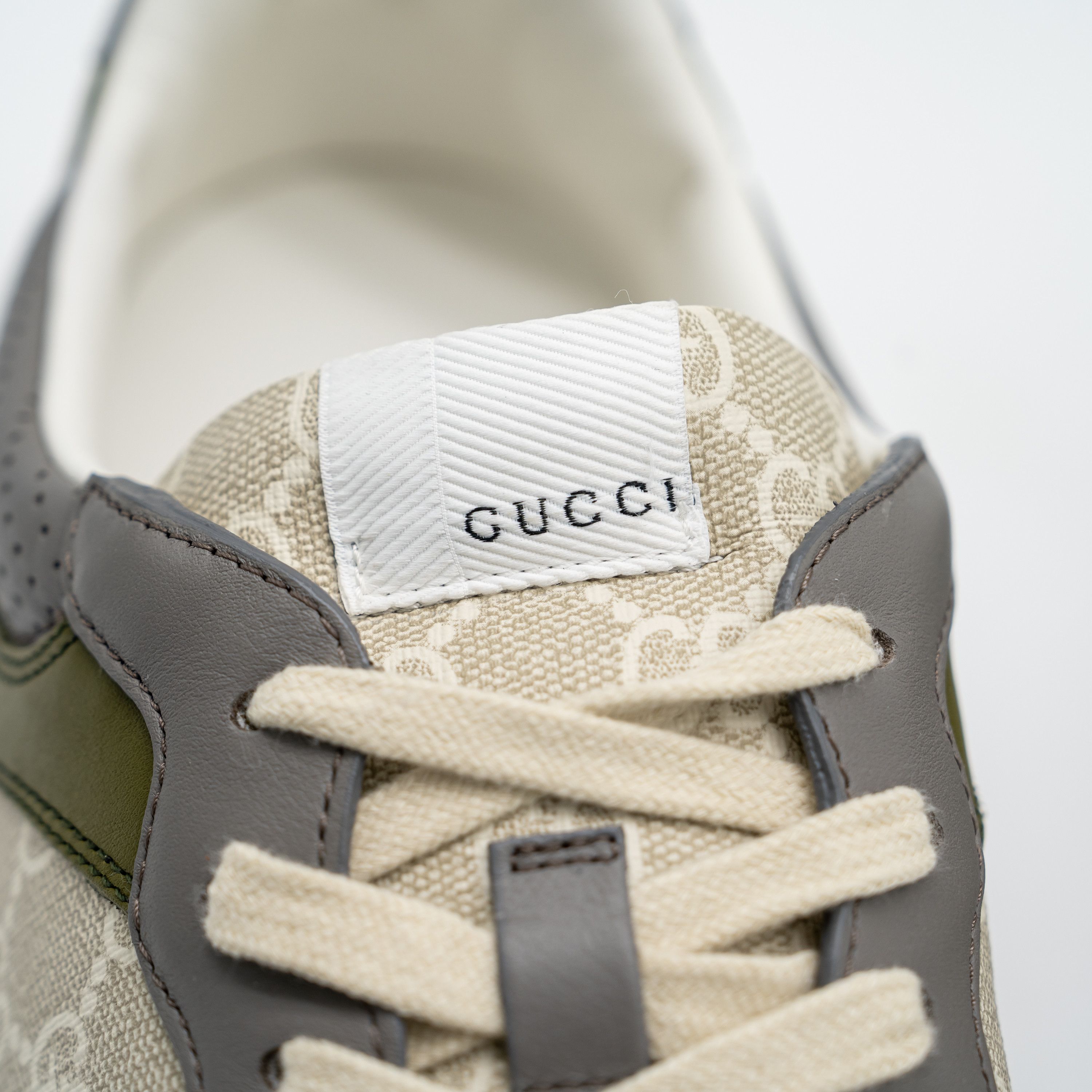 Gucci Gucci GG Chunky B Sneakers Green Beige Grey GG Leather Size US 15 / EU 48 - 8 Thumbnail