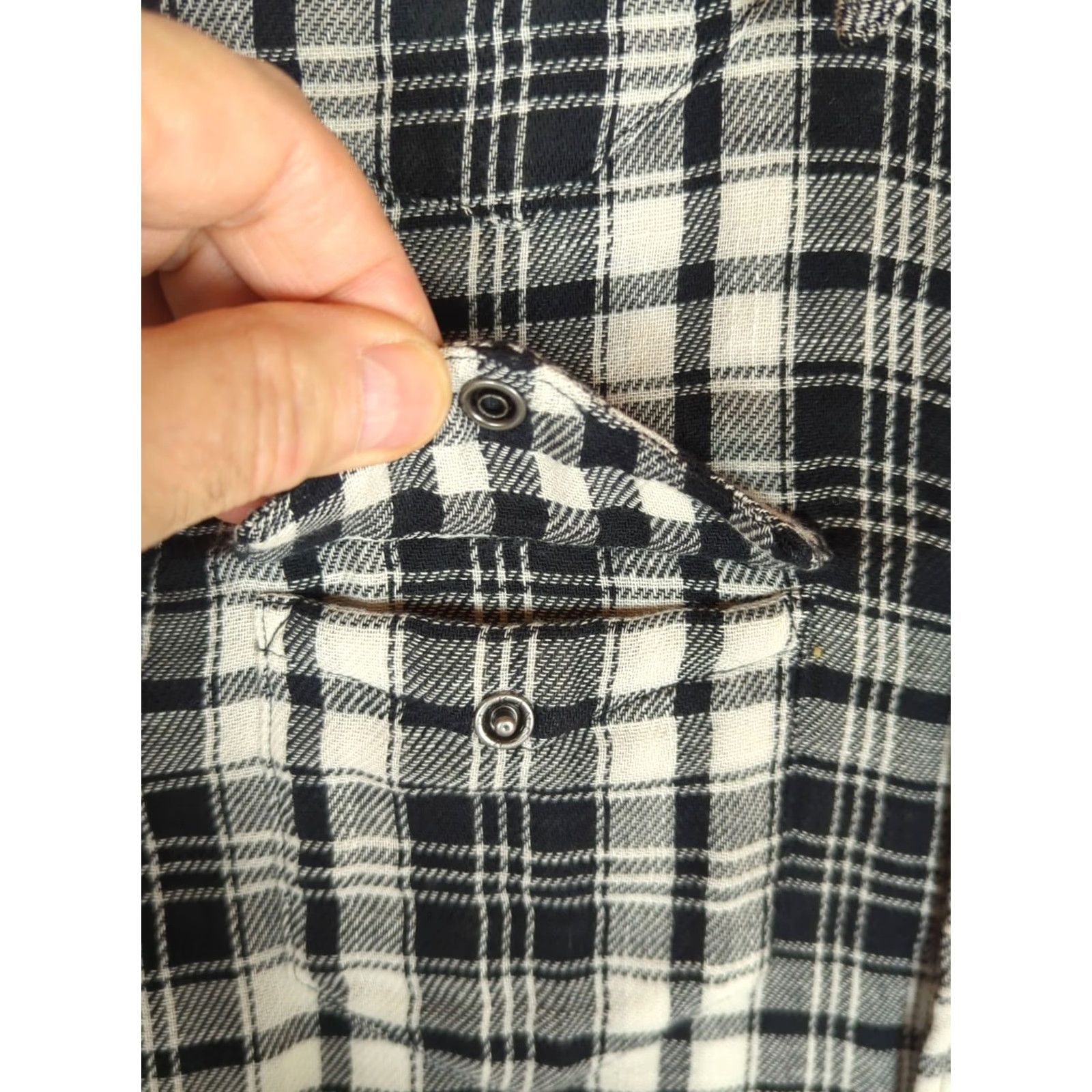 Polo Ralph Lauren POLO RALPH LAUREN Women Button-Up Shirt Black Ivory Plaid Long Sleeve Snap Western 10 Size L / US 10 / IT 46 - 6 Thumbnail