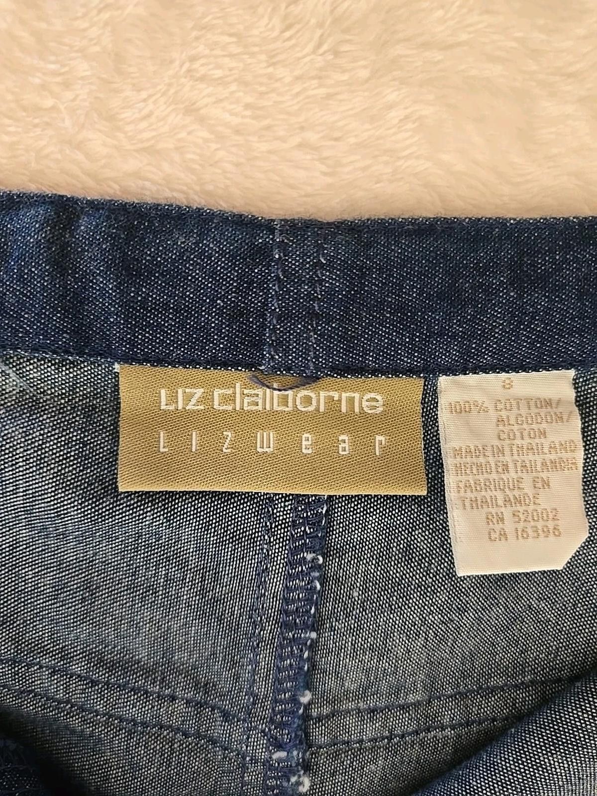 Other Liz Claiborne Skirt Size 8 Floral Denim Cotton Soft NEW! Size 30" / US 8 / IT 44 - 5 Thumbnail