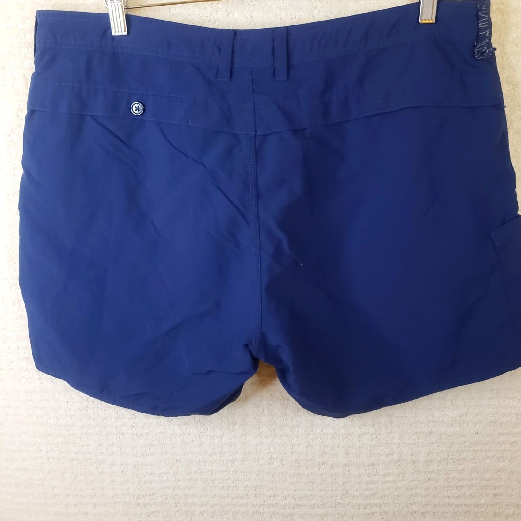 Vintage AFTCO Shorts Mens Cargo 38 Inseam 6" Blue Nylon Elastic Waist Pockets Quick Dry Casual Spring Summer Fall Beach Outdoor Mens Size US 38 / EU 54 - 6 Thumbnail