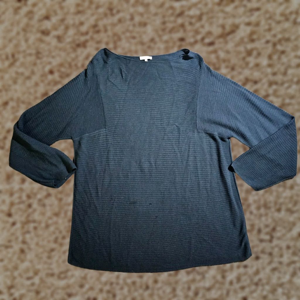 Vintage Lafayette 148 Top Womens Large Green Ribbed Long Sleeve Blouse Casual Shirt Knit Viscose Boat Neck Autumn Winter - Mens not applicable Size L / US 10 / IT 46 - 1 Thumbnail