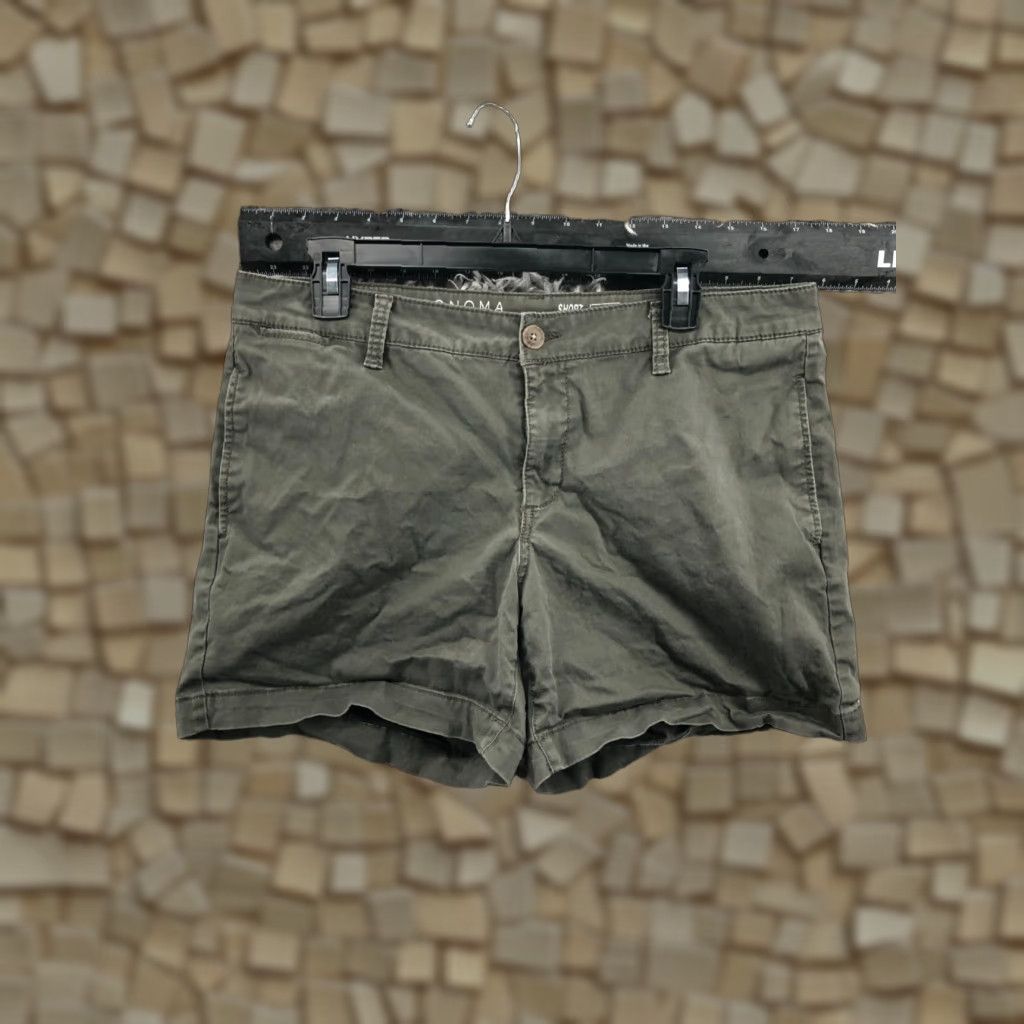 Vintage Sonoma Chino Shorts Womens Size 12 Mid Rise Medium Wash Green 5-Pocket Design Denim Cotton Regular Size 34" / US 12 / IT 48 - 1 Thumbnail