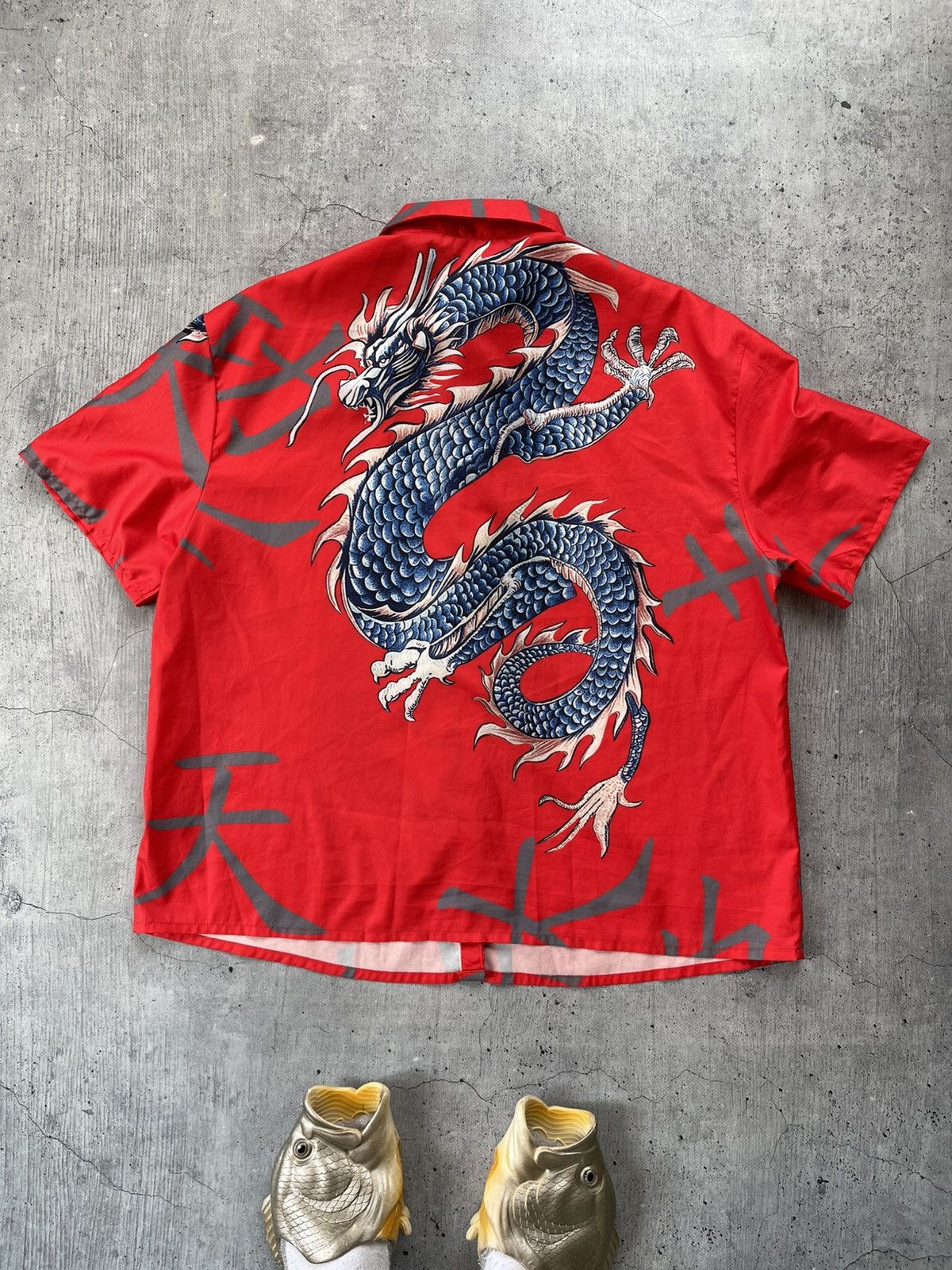 Japanese Brand × Vintage 1990s RETRO JAPAN DRAGON SHIRT Size US M / EU 48-50 / 2 - 5 Thumbnail