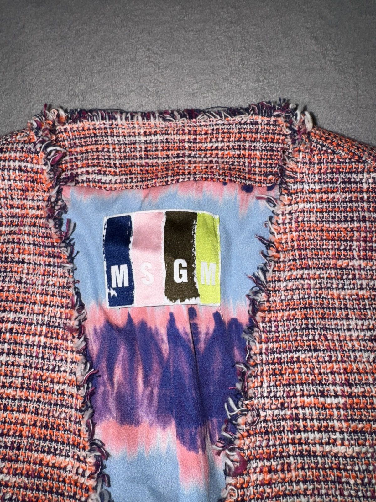 MSGM MSGM Tweed Jacket Size 40 Cropped Frayed Edge Designer Blaze Size S / US 4 / IT 40 - 5 Thumbnail