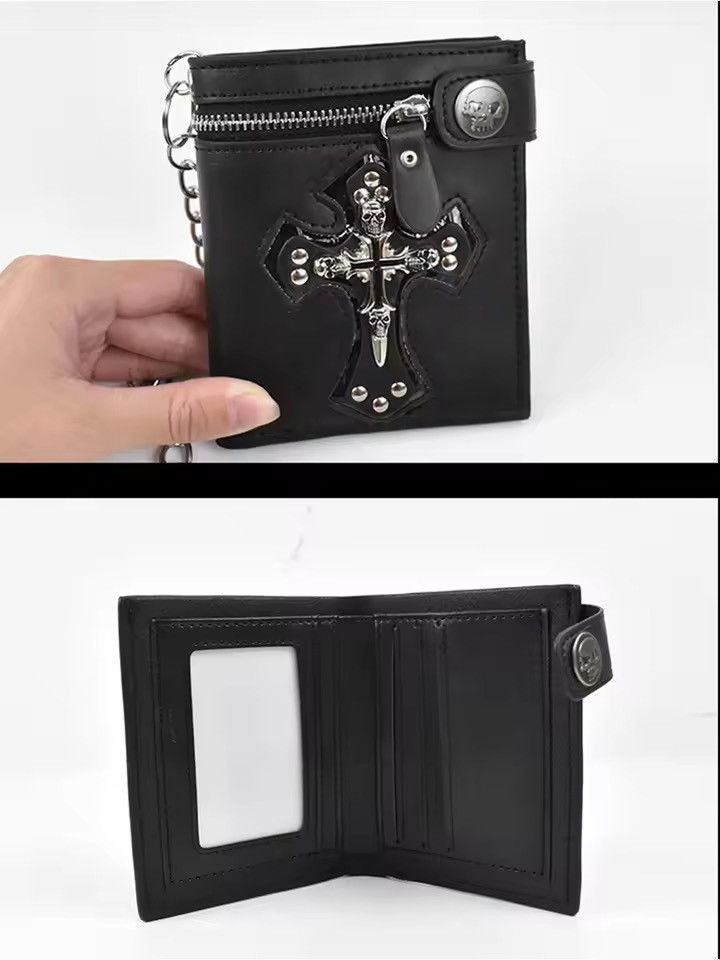 Japanese Brand Skull Cross PU Leather Wallet Size ONE SIZE - 7 Thumbnail