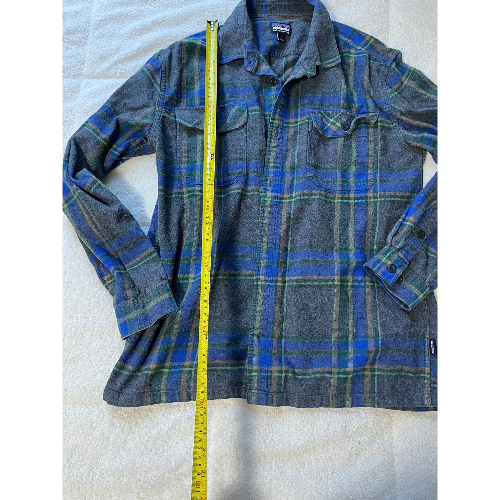 Patagonia Mint Patagonia Organic Cotton Fjord Blue Flannel Shirt Size US L / EU 52-54 / 3 - 5 Thumbnail