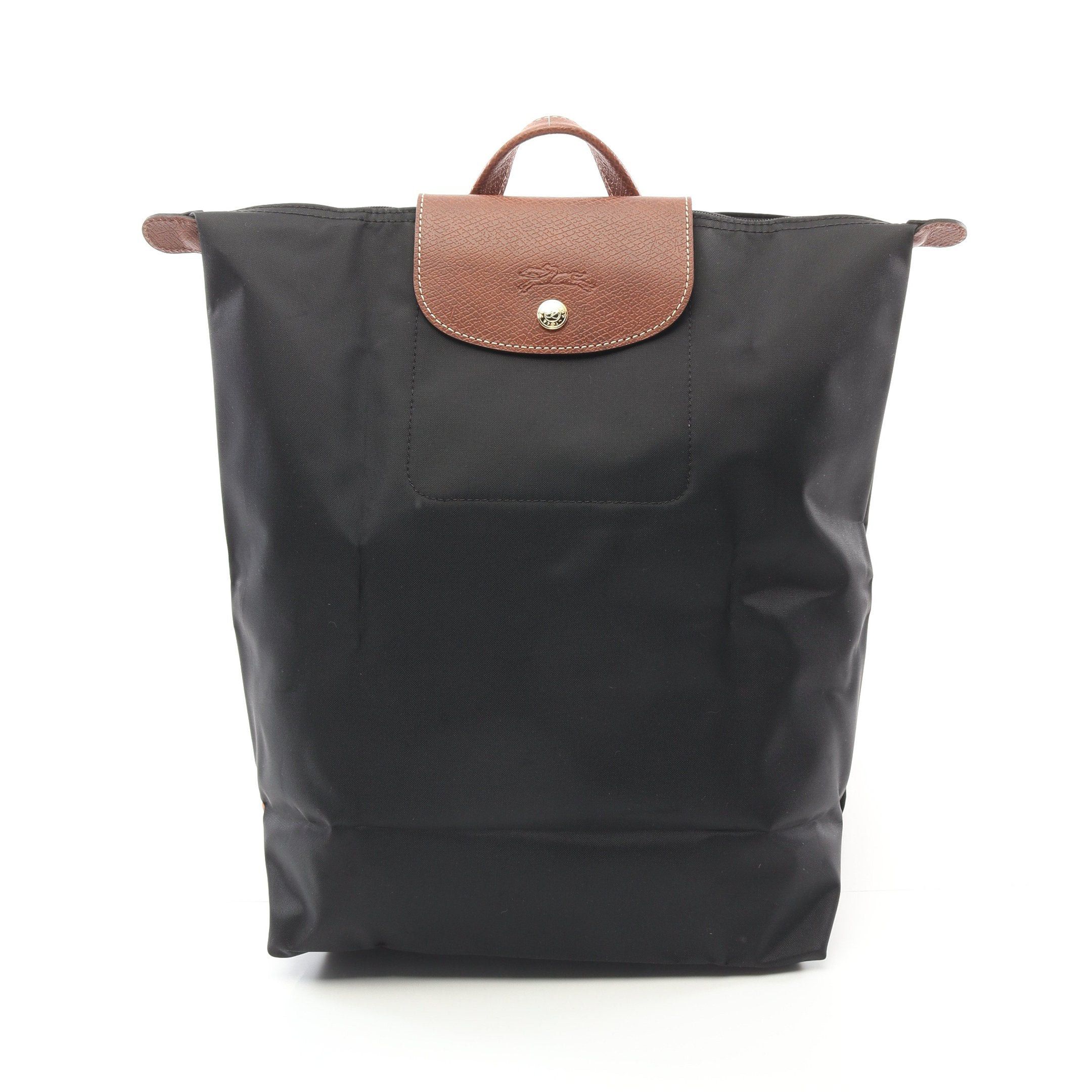 Longchamp Longchamp Le Preage Original M Backpack Rucksack Nylon Leather Black Brown Size ONE SIZE - 1 Thumbnail