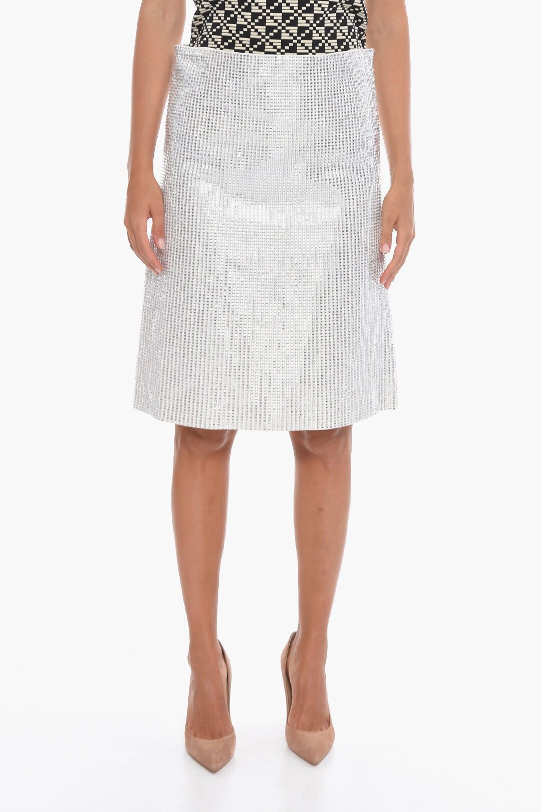 image of Bottega Veneta Og1Mm0124 Long Skirt In White, Women's (Size 26)