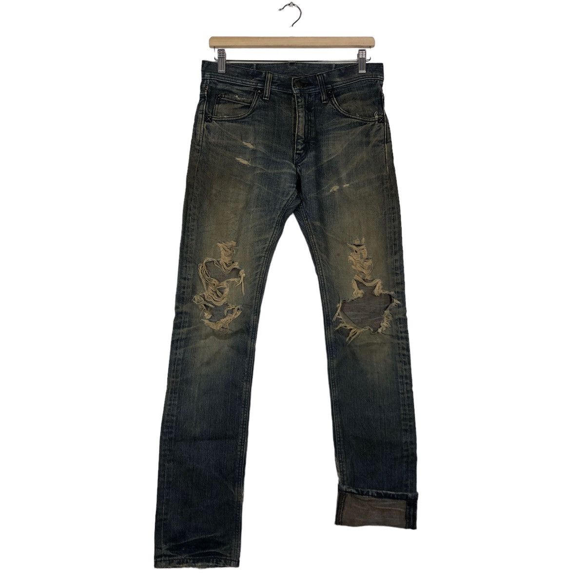 Japanese Brand 🔥90’s VINTAGE STRAIGHT CUT DISTRESSED DENIM JEANS LEE Size US 32 / EU 48 - 10 Thumbnail