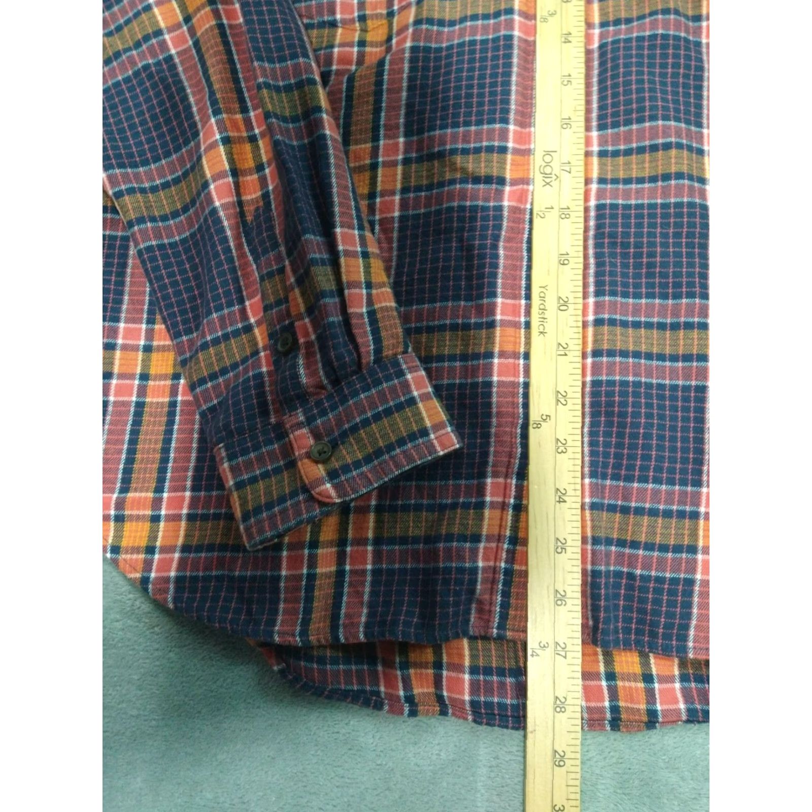 Madewell Madewell Button-Up Shirt Womens XL Orange Plaid Flannel Long Sleeve Classic Casual Outdoor Size XL / US 12-14 / IT 48-50 - 3 Thumbnail