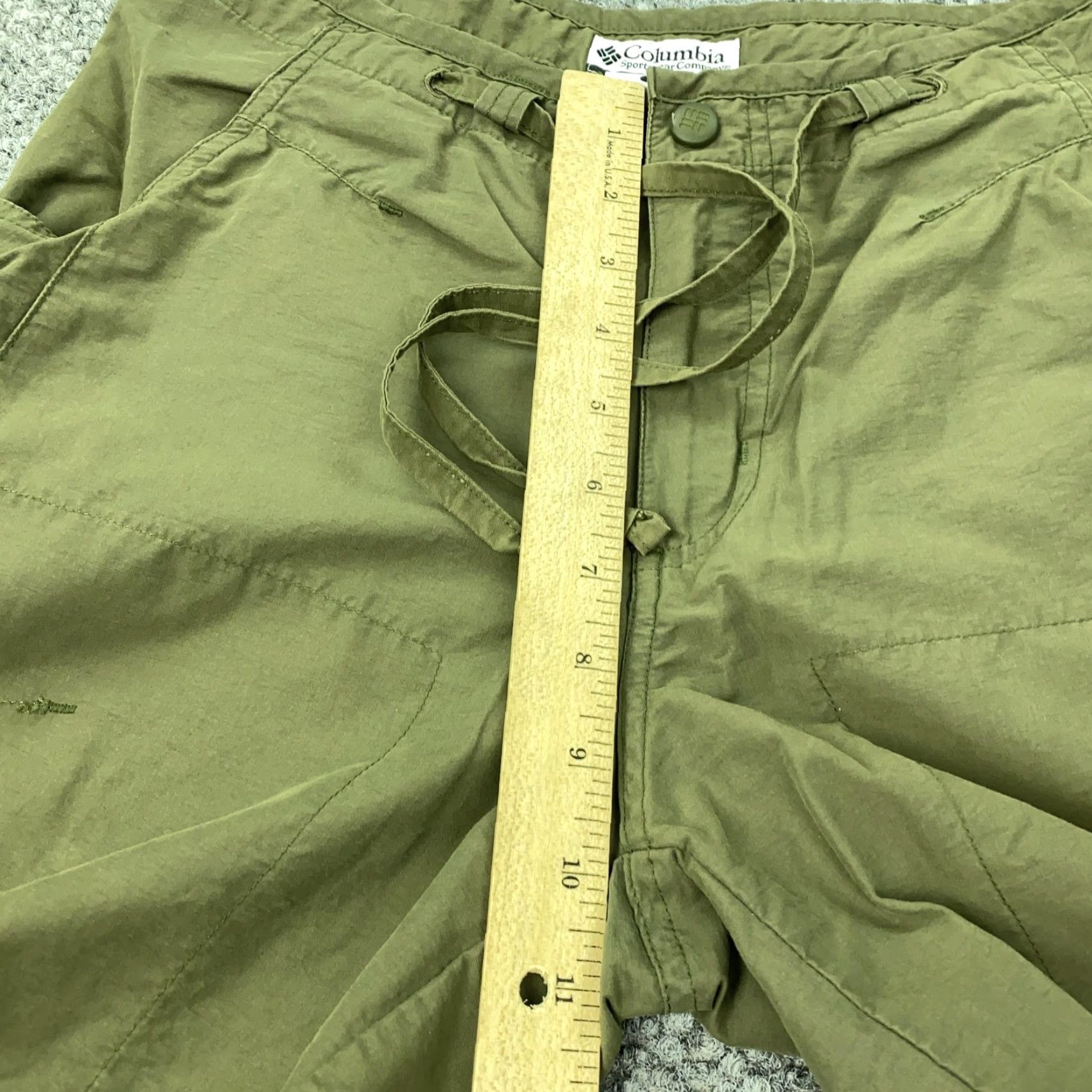 Vintage Columbia Shorts Womens Small Green Drawstring Hiking Outdoor Nylon Cotton Size 28" / US 6 / IT 42 - 6 Thumbnail