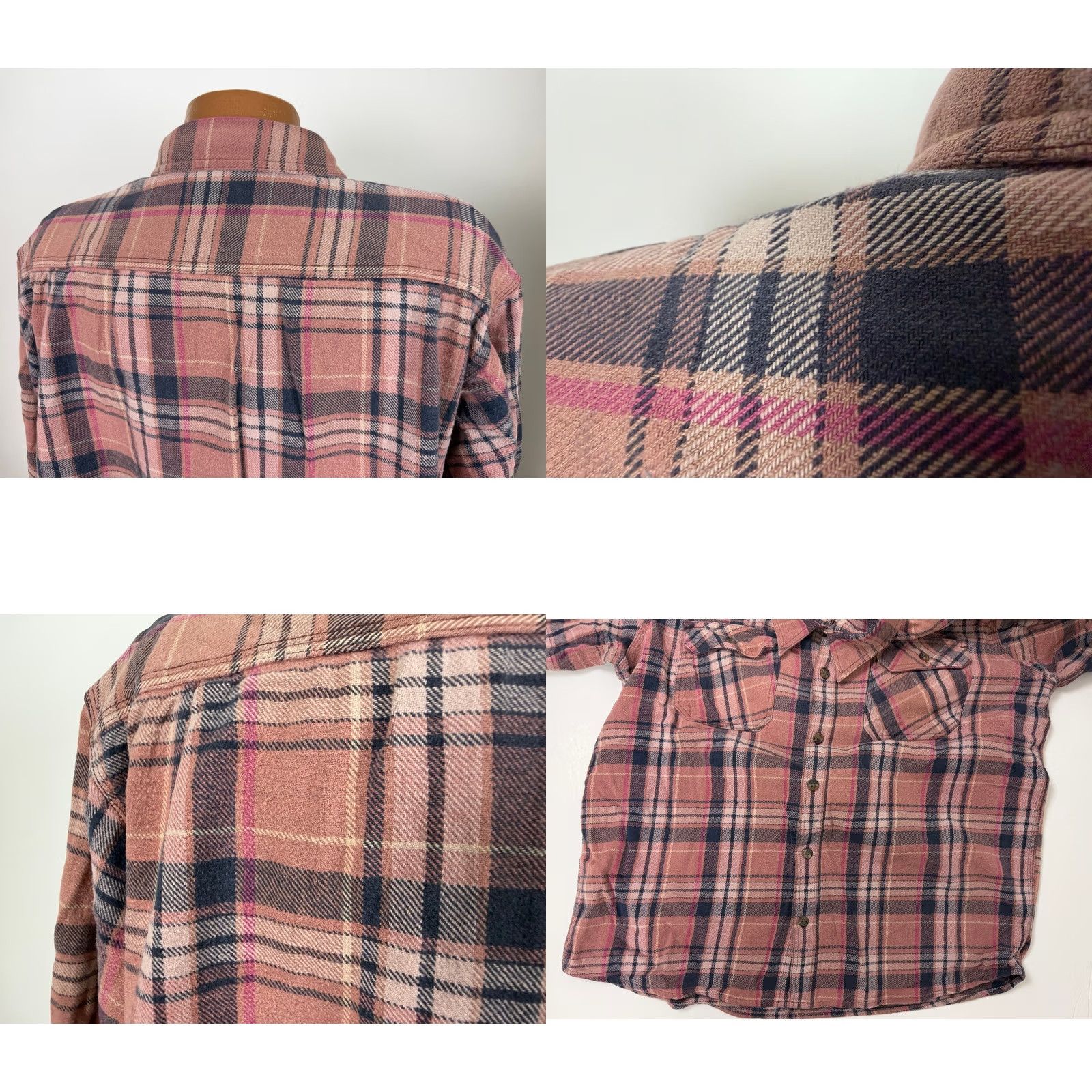 Vintage VINTAGE Heavyweight Flannel Shirt Men XL Dusty Rose Plaid Rugged Work Outdoors Size US XL / EU 56 / 4 - 8 Thumbnail