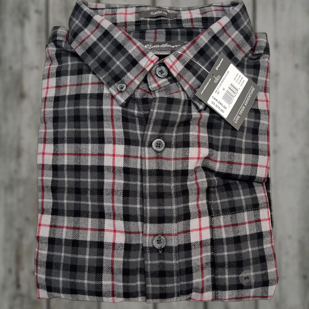 Eddie Bauer VINTAGE Eddie Bauer Button Down Shirt Men’s M Long Sleeve Flannel Ash Plaid NWT Size US M / EU 48-50 / 2 - 1 Thumbnail