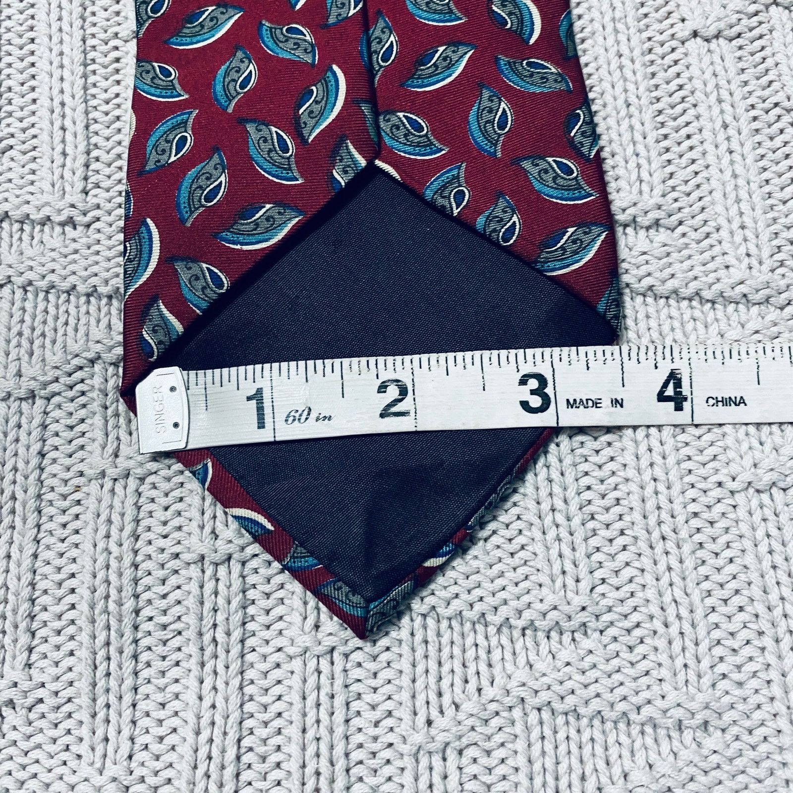 Dior Vintage Dior maroon abstract silk tie Size ONE SIZE - 5 Thumbnail