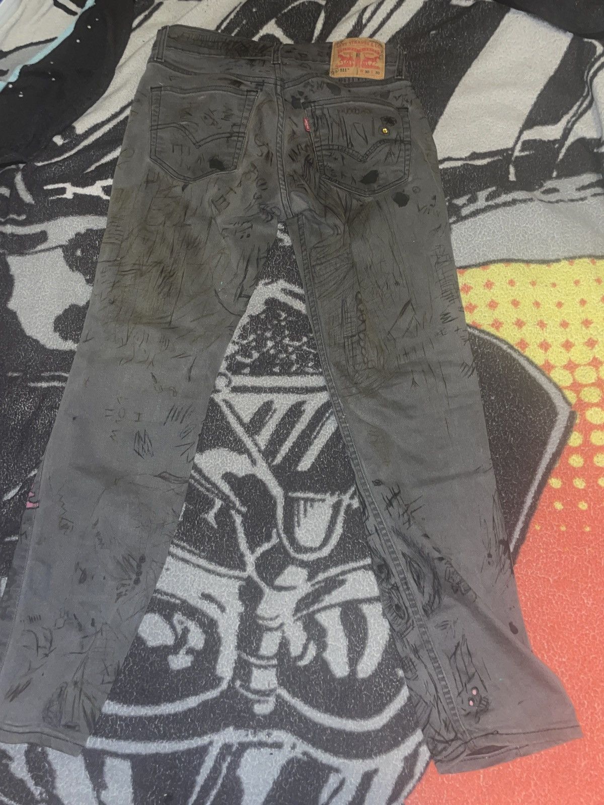 Levi's Distressed Levi custom doodle work denim Size US 30 / EU 46 - 2 Thumbnail