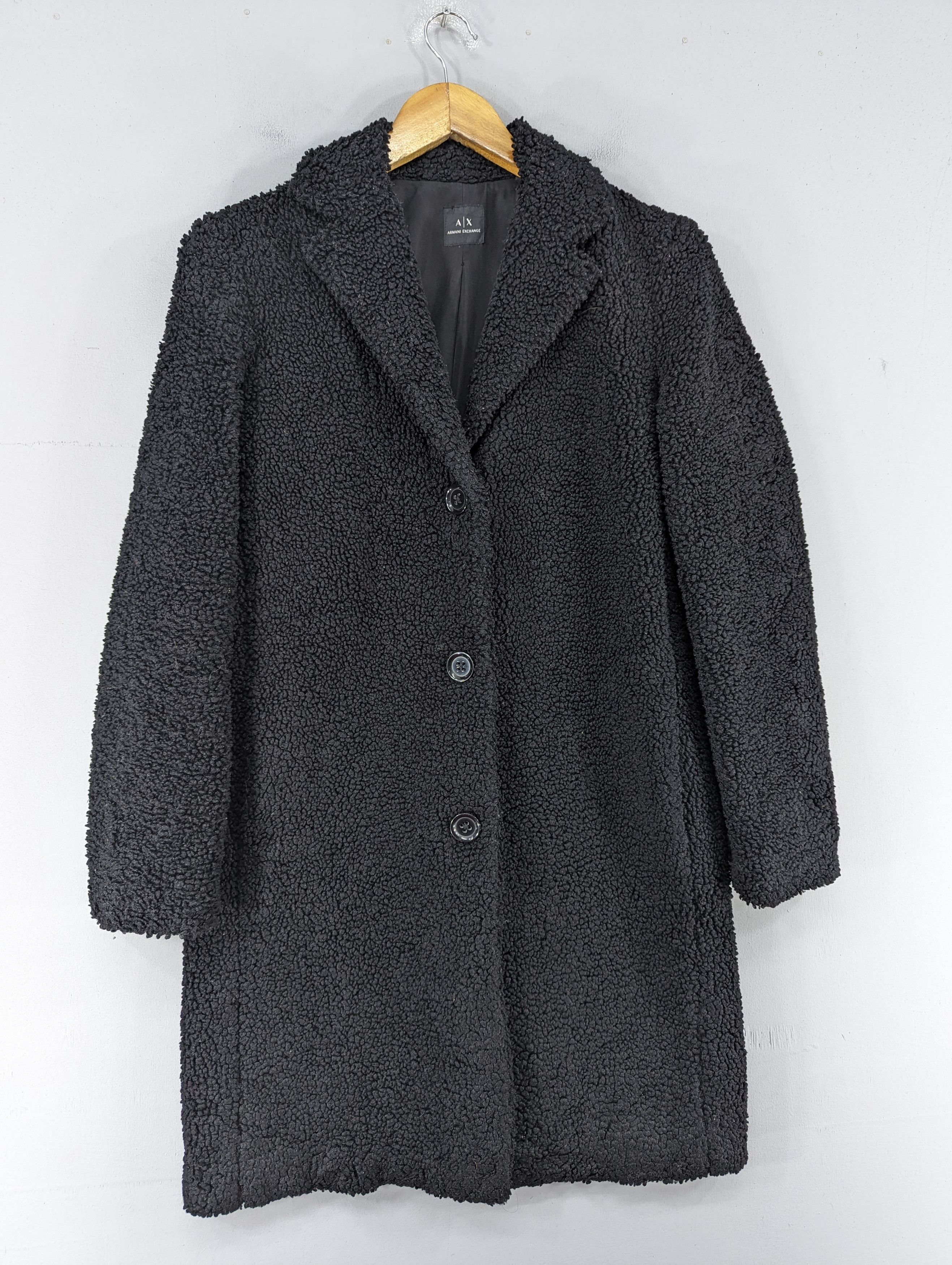 Armani Exchange Armani Exchange Teddy Black Coat Jacket Size XS / US 0-2 / IT 36-38 - 3 Thumbnail