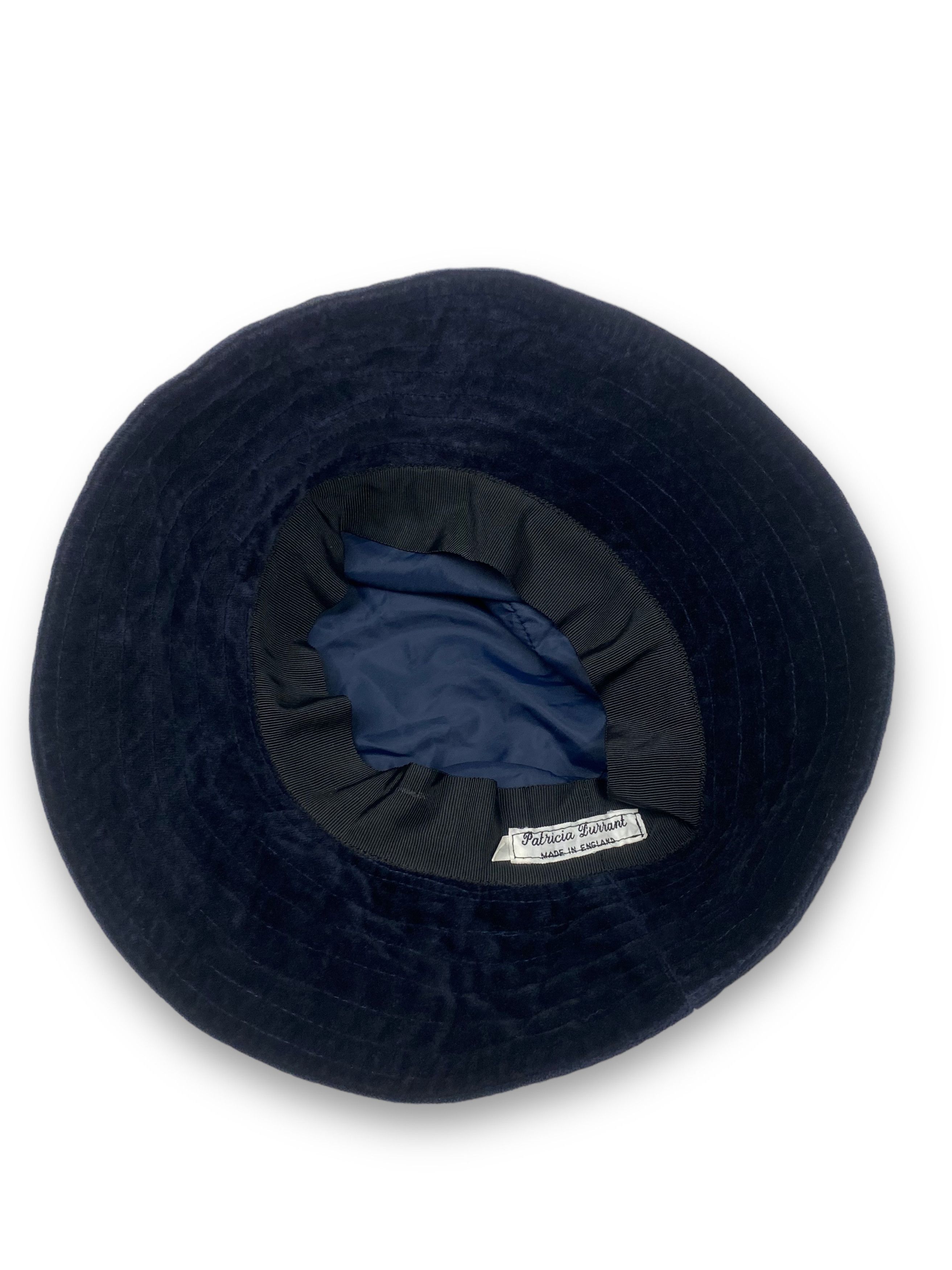Hat Club Vintage PATRICIA LURRANT Vevlet Deep Blue Bucket Hat M659 Size ONE SIZE - 5 Thumbnail